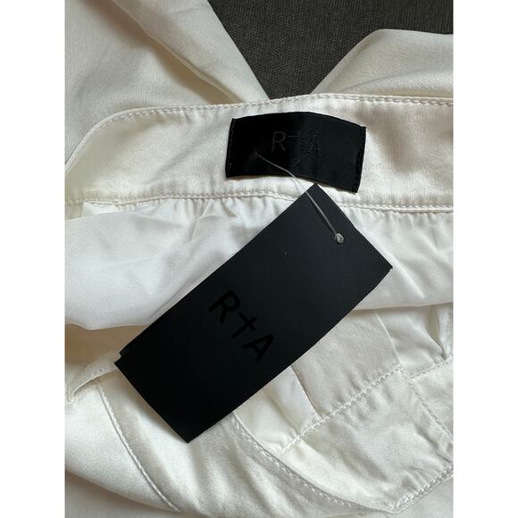 RtA White Silk Cargo Pant Size 2 Designer Long Baggy Satin Quiet Luxury $545 NEW - Picture 10 of 10